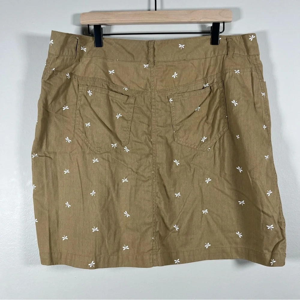 Woman Within Tan Skort with Dragonfly Pattern Women’s Plus Size 18W